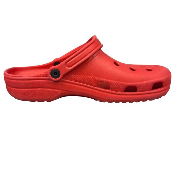 Crocs Classic Clog Unisex 12 Red Mules Lightweight Ventilation Back Strap - Picture 8 of 9